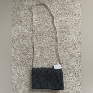 Free People grey suede crossbody bag, new with tags